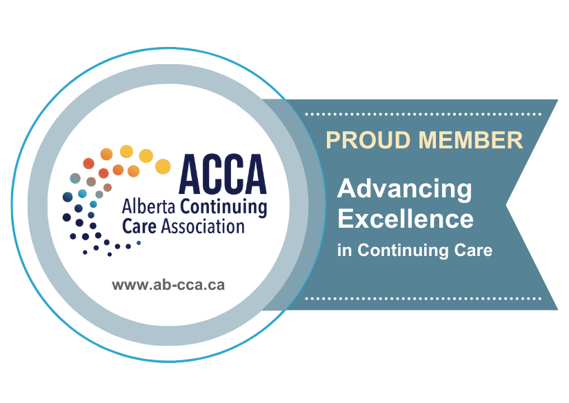 ACCA - Alberta Continuing Care Association - Proud Member - Advancing Excellence in Continuing Care