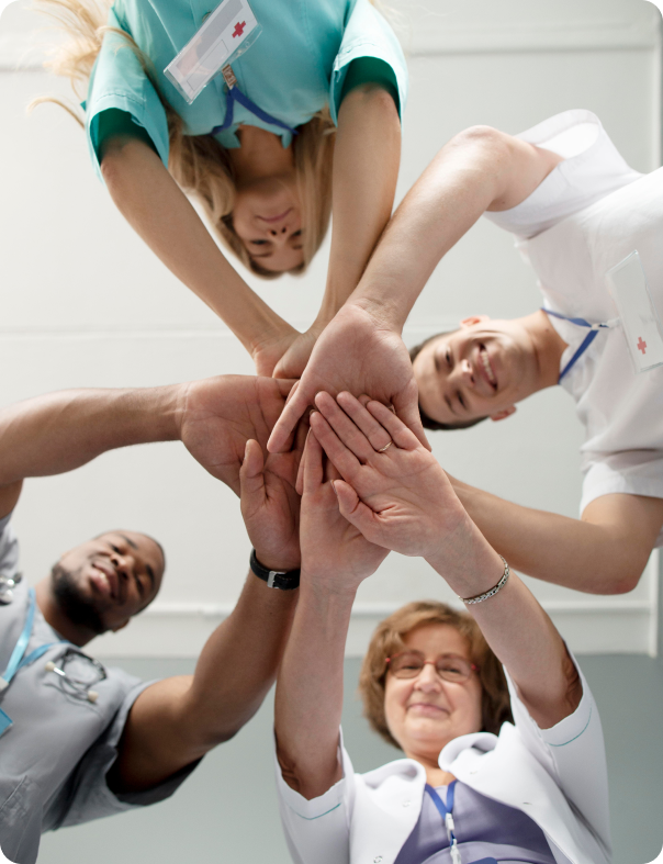 Medical staff working together